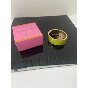 Banana Republic x Trina Turk Enamel Cuff Bracelet Green Gold 2012 Boxed Limited